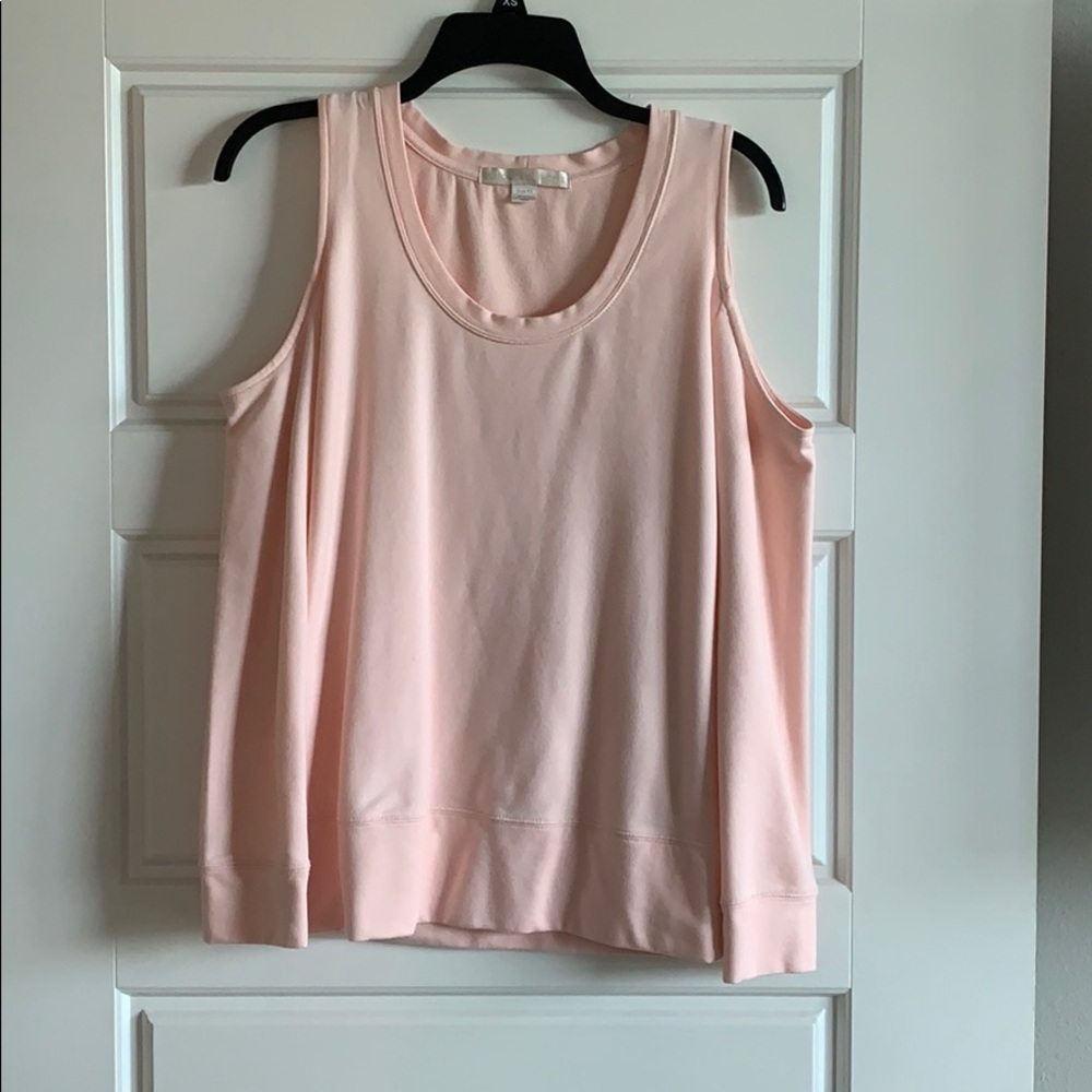 Boston Proper soft pink cold shoulder sweatshirt